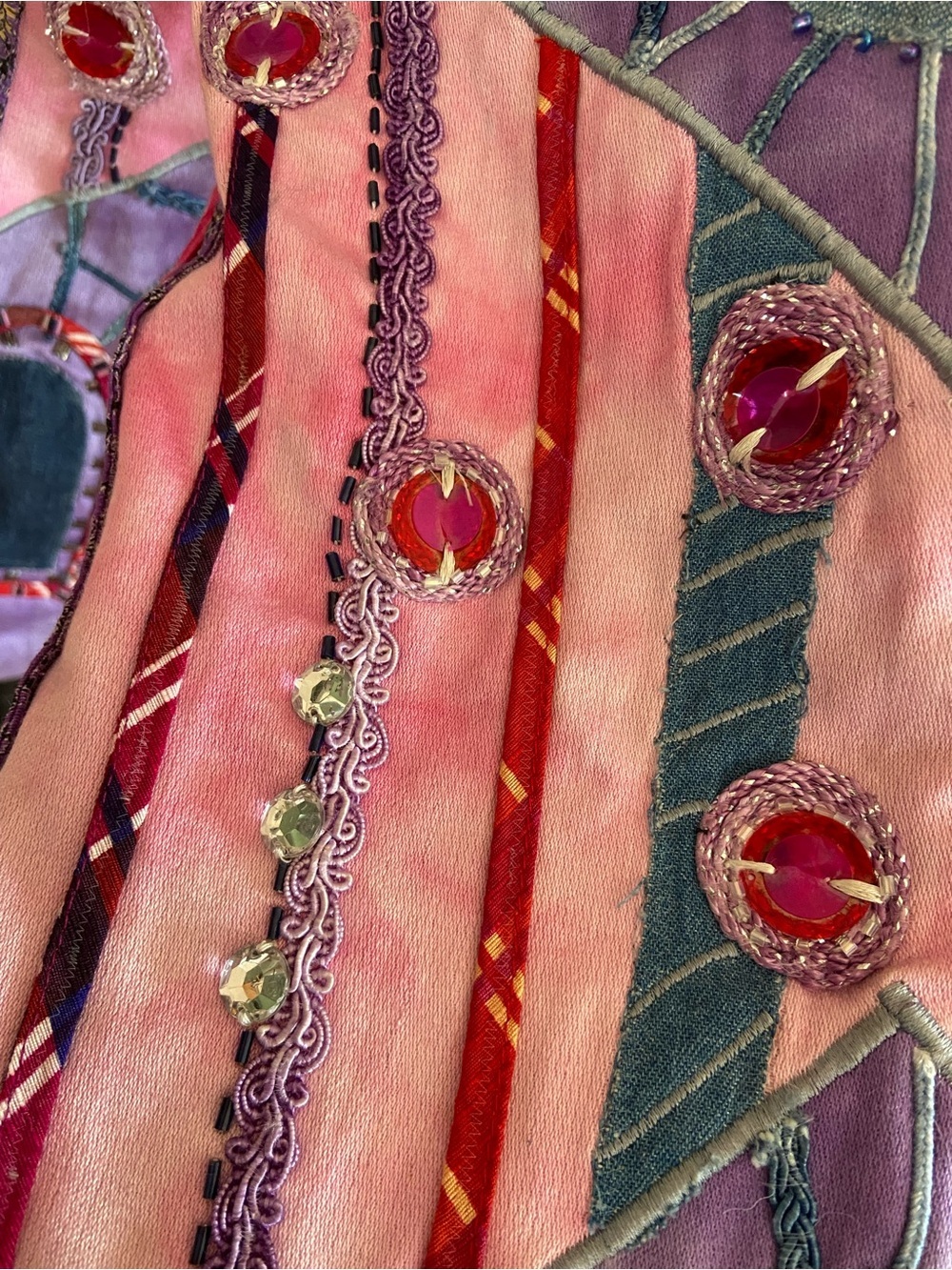 Vintage 1990’s Patchwork Appliqué Eclectic “Art to Wear” Era Jacket Women’s Med - Picture 5 of 10